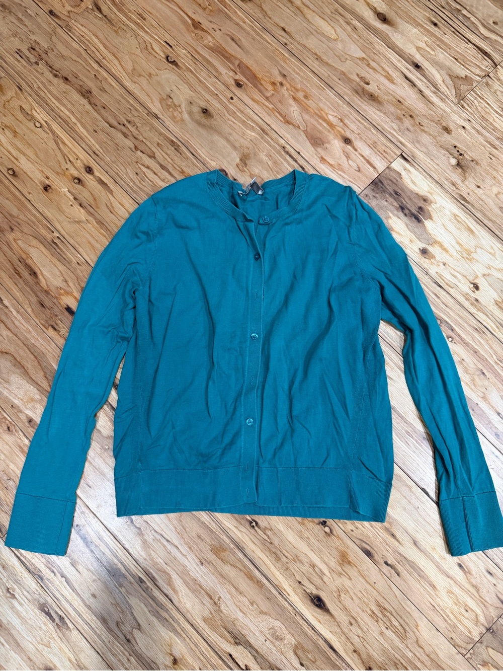 LOFT Teal Button-Up Cardigan